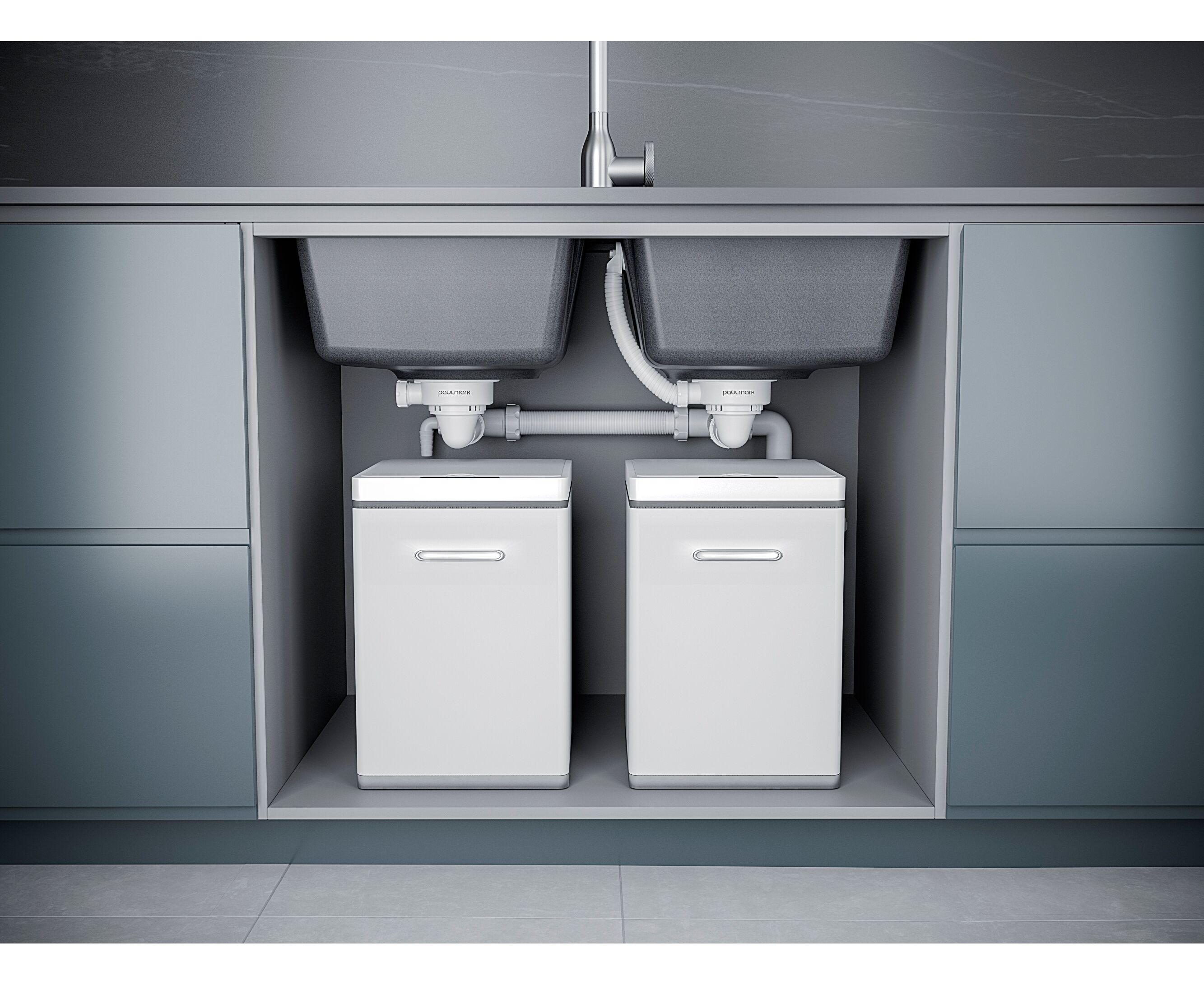 Сифон телескопический двойной с круглым переливом Paulmark Trust хром PM1023-CR - 2