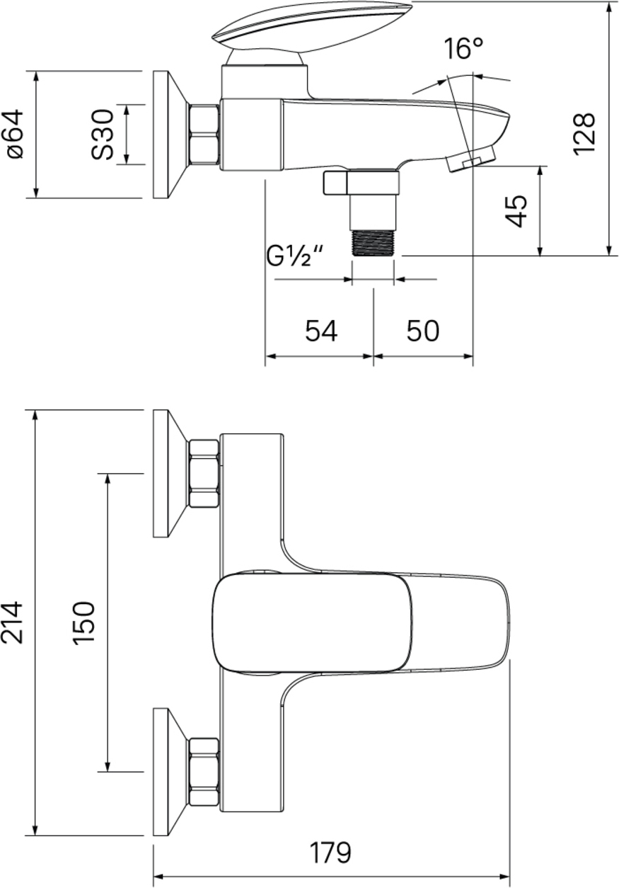 Смеситель IDDIS Stone для ванны с душем STOSB00i02WA - 8