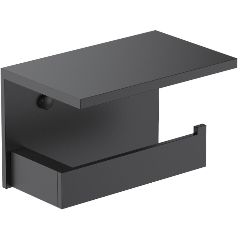 Держатель туалетной бумаги с полкой для телефона Timo Petruma черный матовый 15243/03 - 0