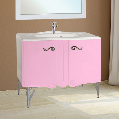 Тумба с раковиной Bellezza Эстель 100 розовая - 1