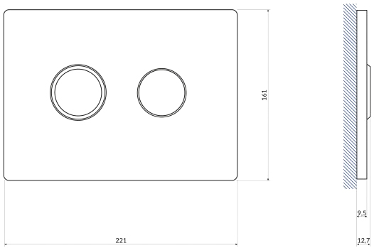 Кнопка смыва Cersanit Accento Circle 63839 черная матовая - 2