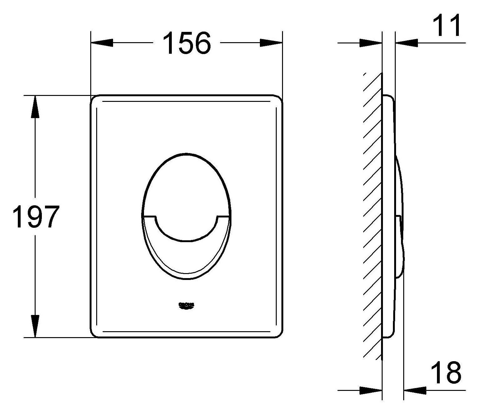 Кнопка смыва Grohe Skate Air 38505P00 хром матовый - 18