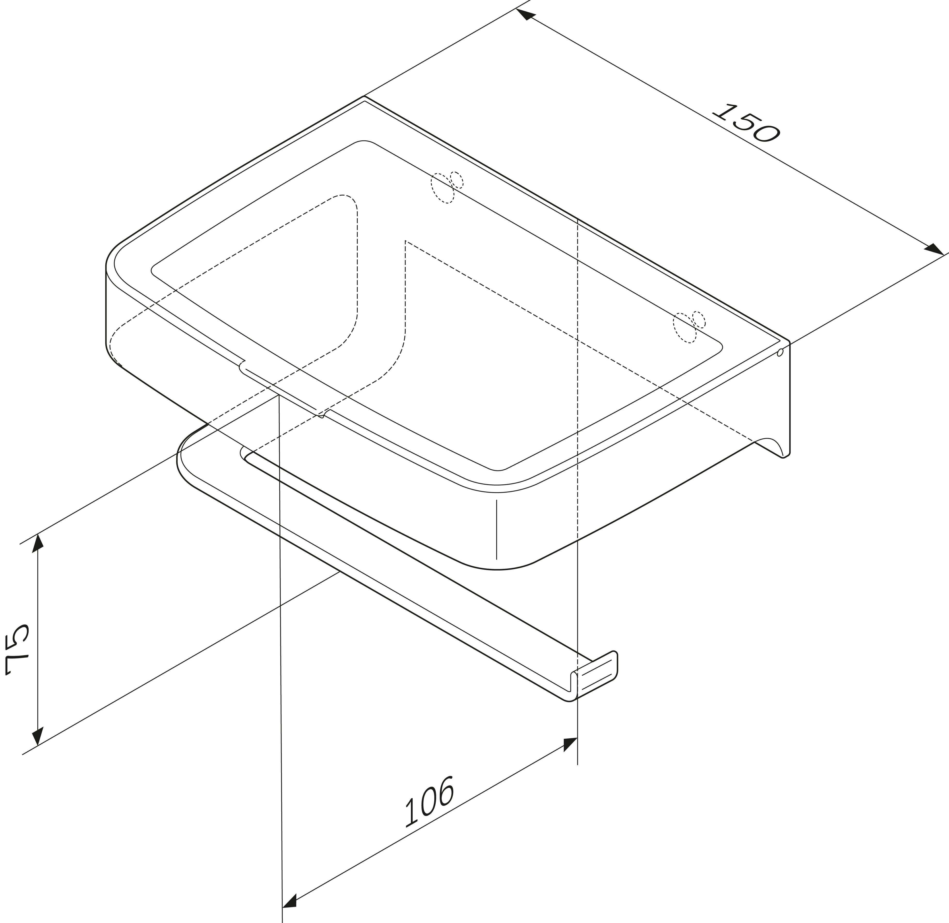 Держатель туалетной бумаги AM.PM Inspire V2.0 A50A341500 с полочкой для телефона и контейнером - 5