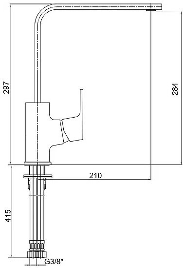 Смеситель E.C.A. Tiera для кухонной мойки 102118123EX - 1