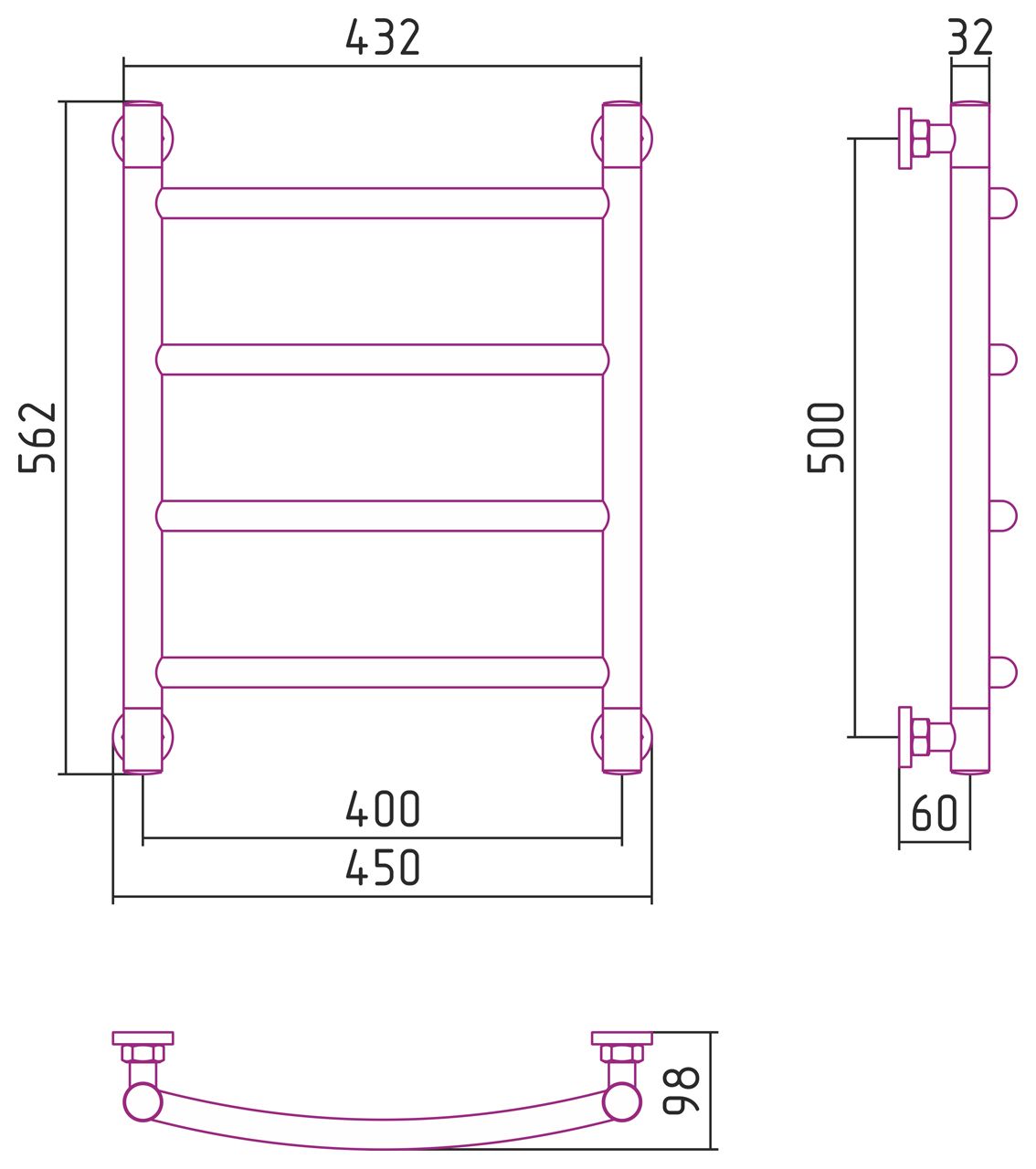 Полотенцесушитель водяной ДР 
