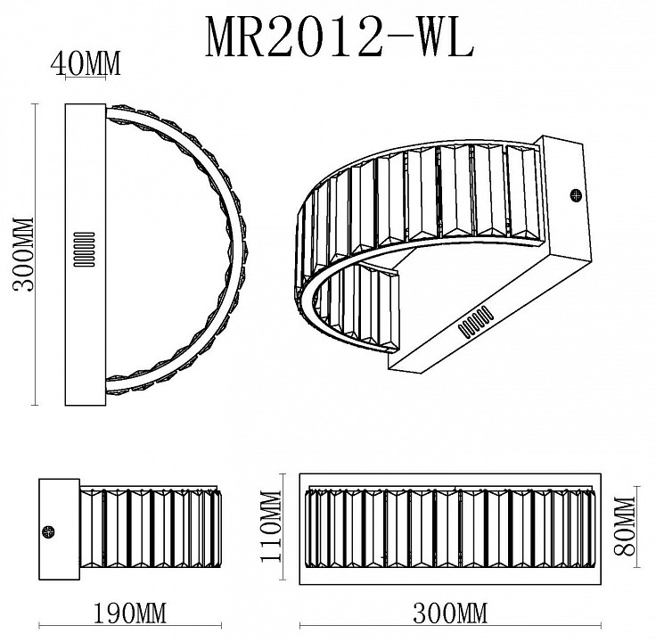 Накладной светильник MyFar Irina MR2012-WL - 4