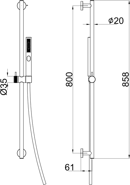 Душевой гарнитур Allen Brau Priority 5.31010-31 чёрный матовый - 1