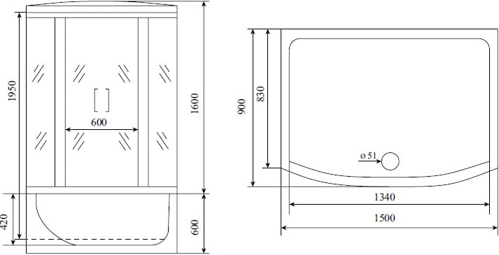 Душевой бокс Timo Lux T-7770 New - 7