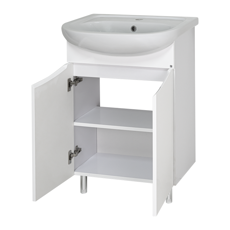 Тумба под раковину Misty Смайл 60 белая глянцевая Э-Сма01060-031Пр - 1