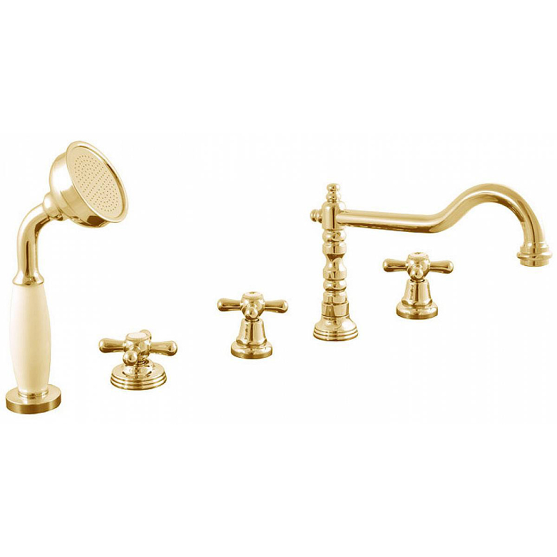 Смеситель на борт ванны Rav Slezak Morava золото MK164.5PZ - 0