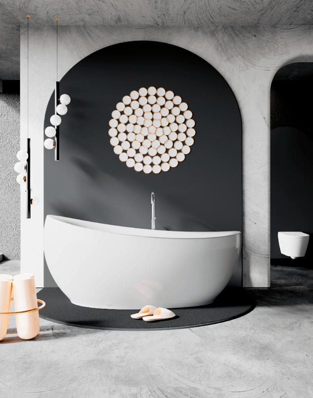 Акриловая ванна Black&White Swan 180х90 белая 225SB00 - 4