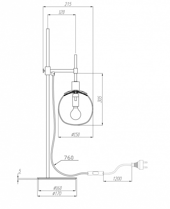 Настольная лампа декоративная Maytoni Erich MOD221-TL-01-G - 2