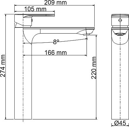 Смеситель Wasserkraft Mindel 8503H для раковины, белый матовый - 5