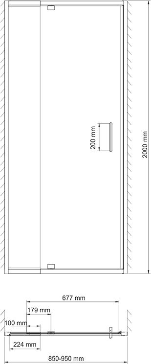 Душевая дверь в нишу Wasserkraft Berkel 48P04 90 см - 3