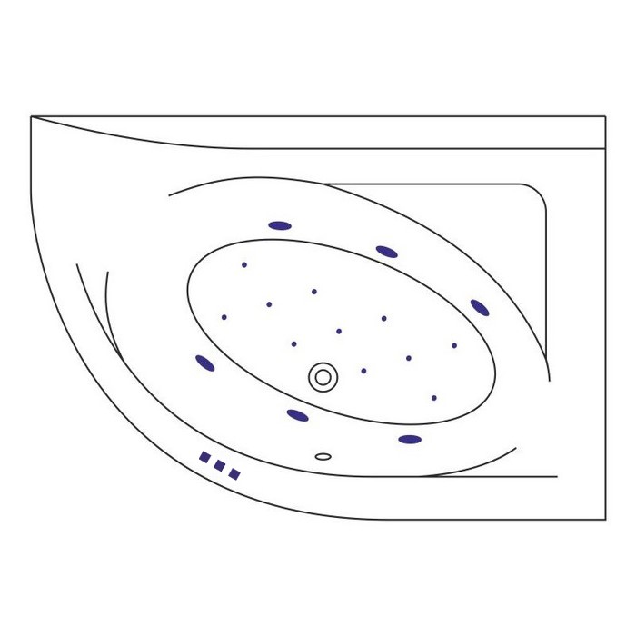 Ванна акриловая Excellent Aquaria Relax 170x110 R с гидромассажем белый - золото WAEX.ARP17.RELAX.GL - 5