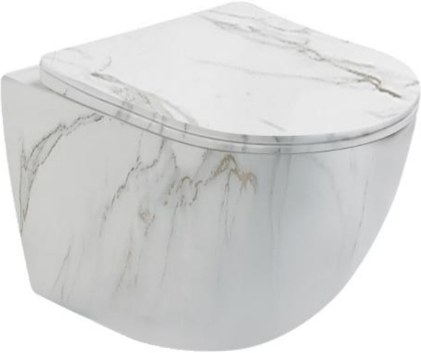 Унитаз подвесной SantiLine SL-5005MRB с микролифтом, под мрамор - 0