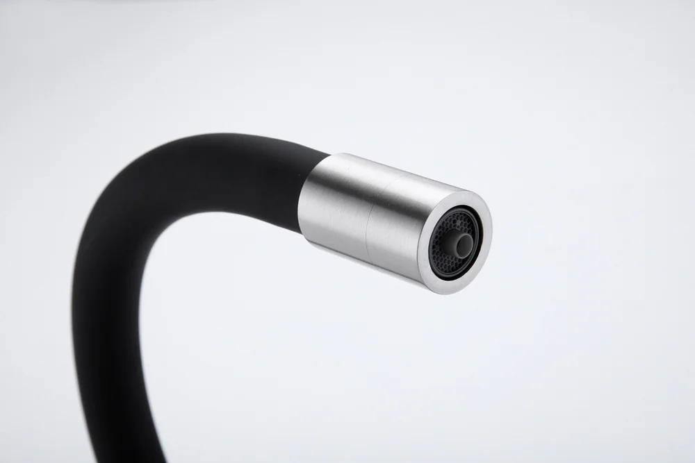 Смеситель для кухни Paulmark Salix с гибким изливом сталь - черный матовый Sa213419-NI - 9