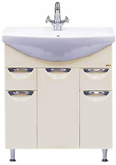 Тумба с раковиной Misty Орхидея 75 бежевая глянцевая СО000006688 - 0