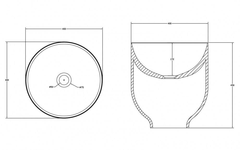Раковина накладная ABBER Stein AS2618 белая матовая - 4