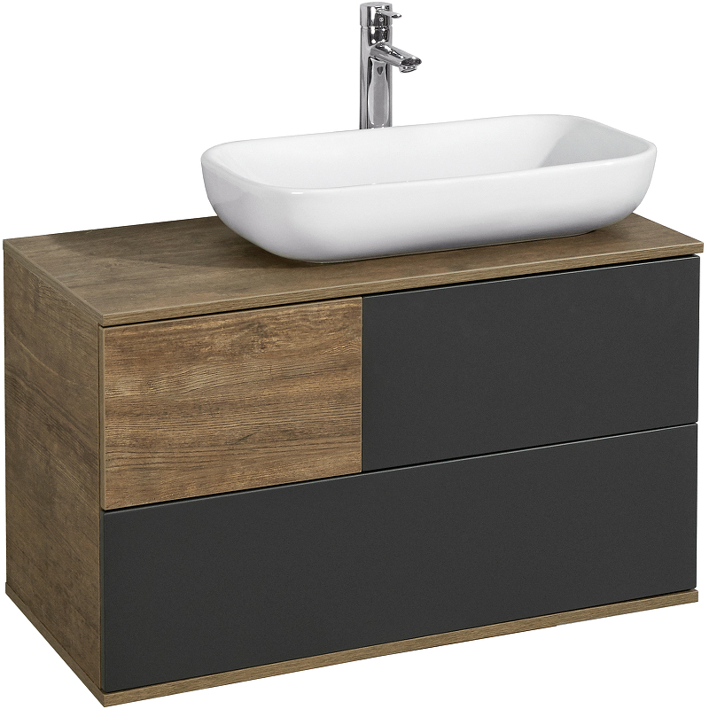 Тумба под раковину Aquaton Терра 105 светлое дерево-серый 1A246901TEKA0 - 0