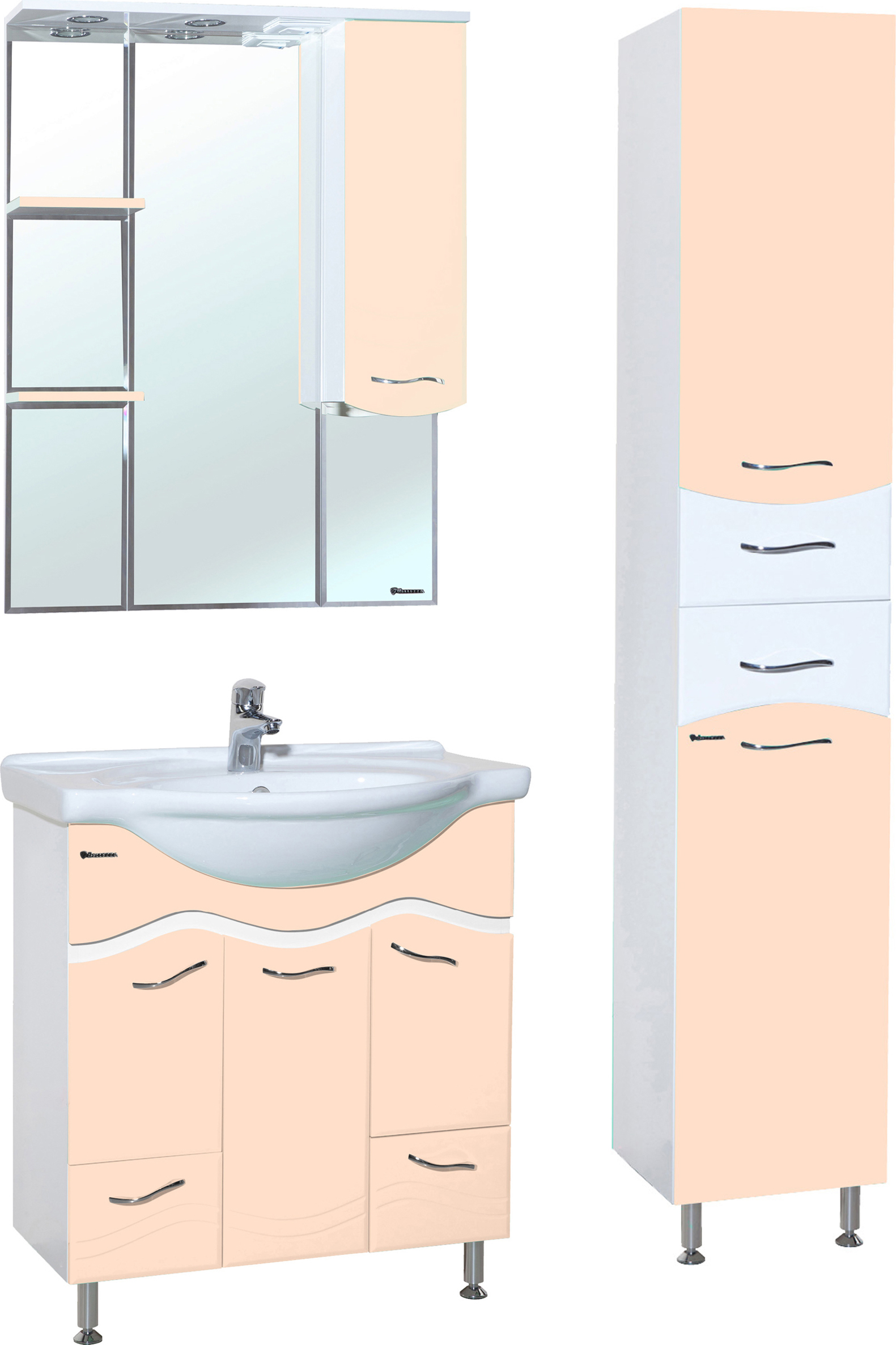 Зеркало-шкаф Bellezza Мари 75 R белый/бежевый 4612912001226 - 1