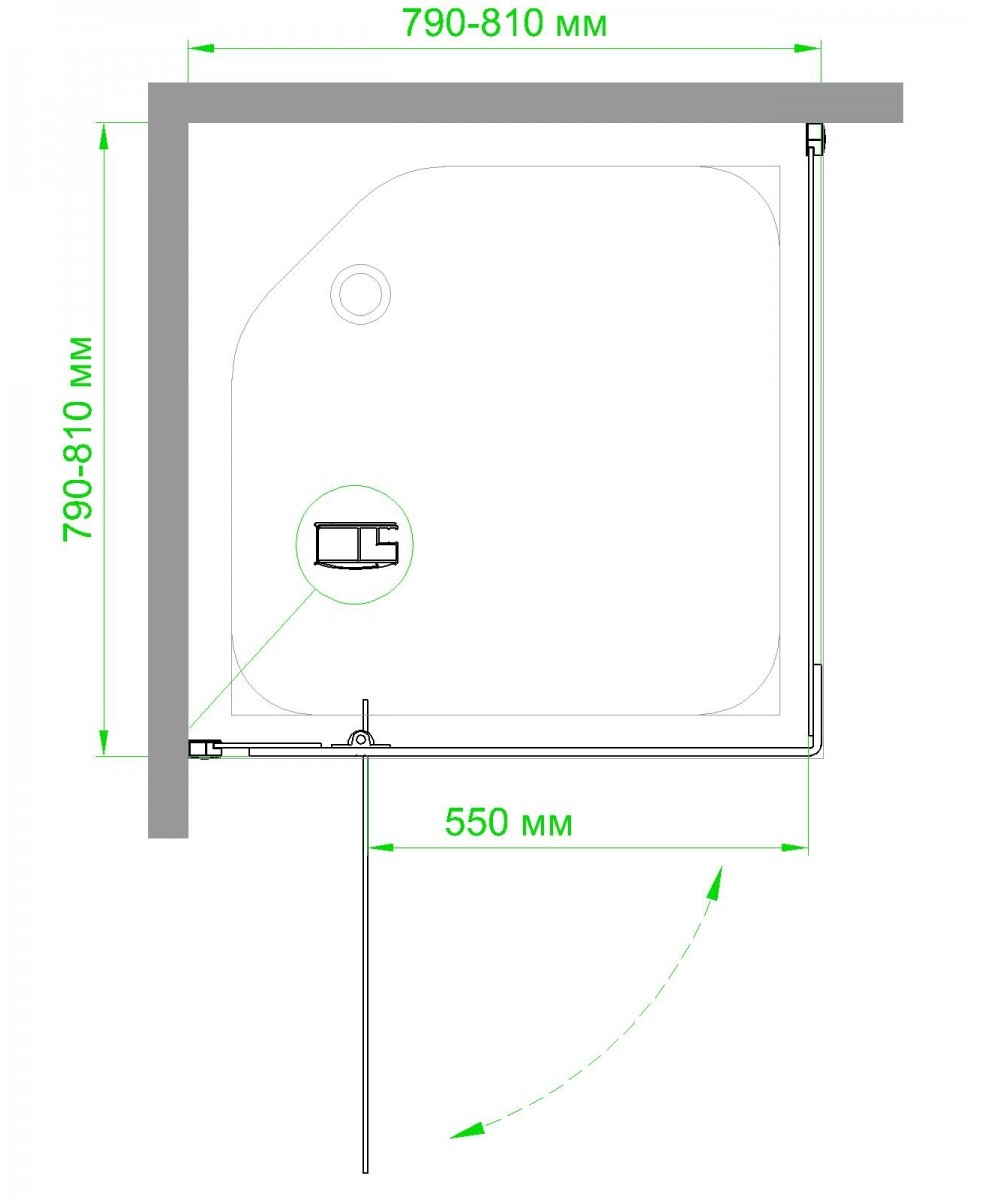 Душевой угол Royal Bath HPV 80х80 профиль белый стекло прозрачное RB80HPV-T - 4