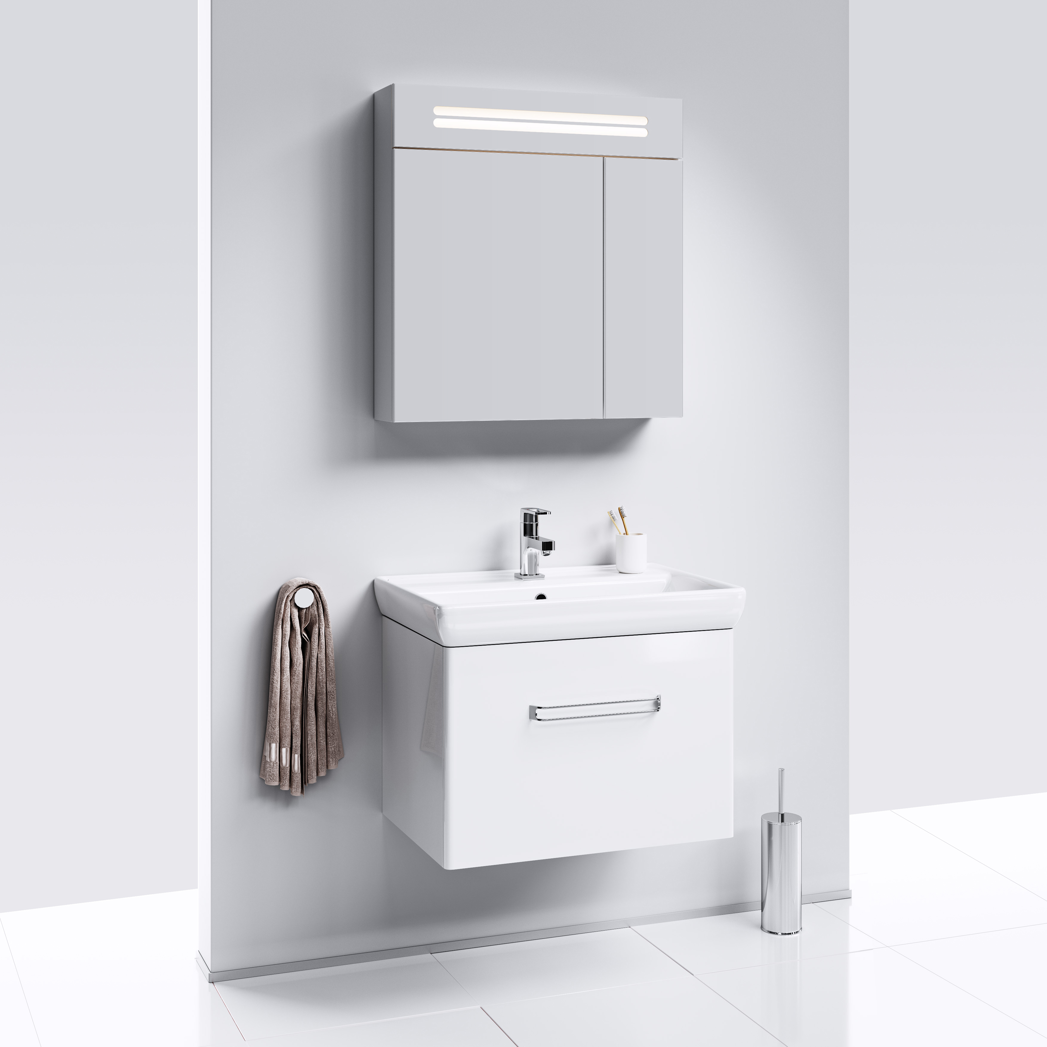 Тумба с раковиной Aqwella Neo 70 подвесная - 2