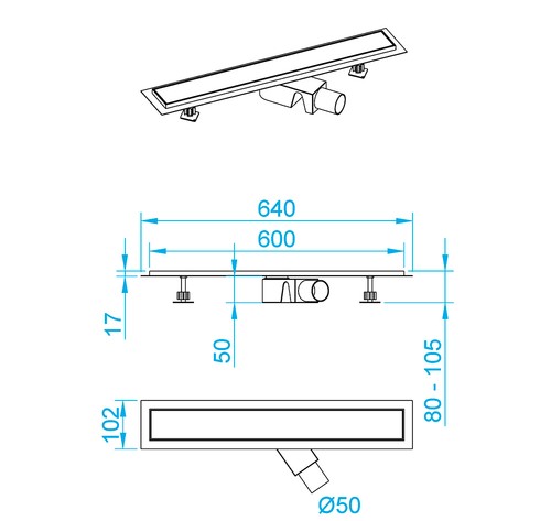 Душевой лоток RGW SDR-31 60 на ножках черный 47213160-04 - 2