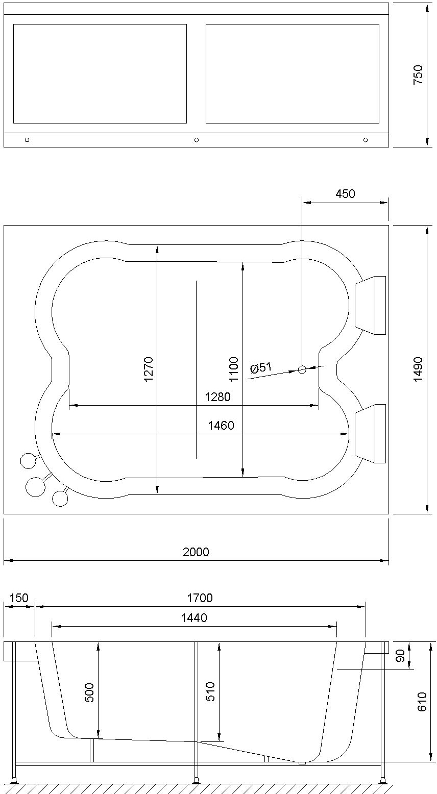 Акриловая ванна Royal Bath Hardon 200 см с каркасом RB083100K - 2