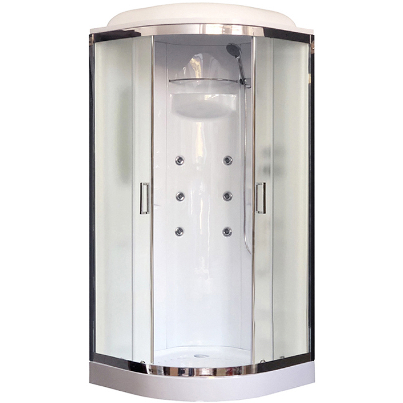 Душевая кабина Royal Bath 90х90 хром стекло матовое с гидромассажем RB90HK2-M-CH-EL - 0
