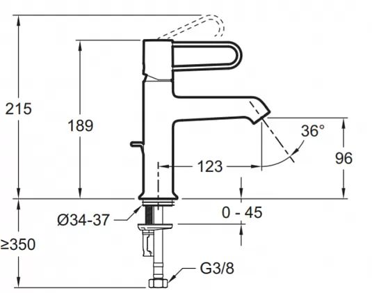 Смеситель для раковины Jacob Delafon Odeon Rive Gauche белый - золото E21029-GLD-00 - 1