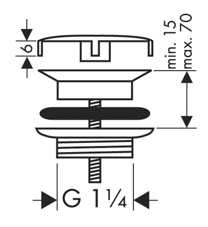 Донный клапан для раковины Hansgrohe шлифованная бронза 50001140 - 1
