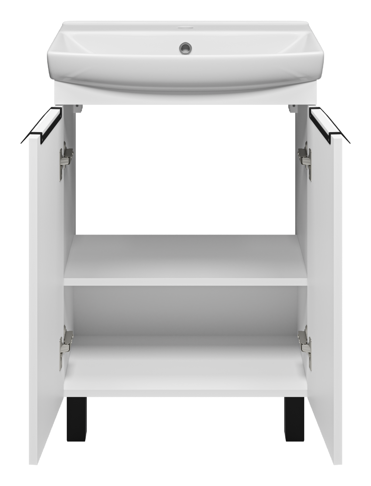 Тумба под раковину Misty Клермонт 60 белая матовая Э-Кле01060-012 - 1