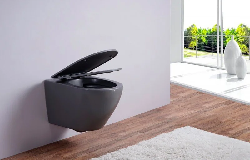 Унитаз подвесной Esbano Azalea с сиденьем микролифт, серый матовый  ESUPAZALGM - 3