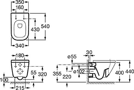 Комплект Система инсталляции для унитазов Jacob Delafon E5504-NF + Кнопка смыва Jacob Delafon E4316-CP хром + Крышка-сиденье Roca Gap 801472004 - 7