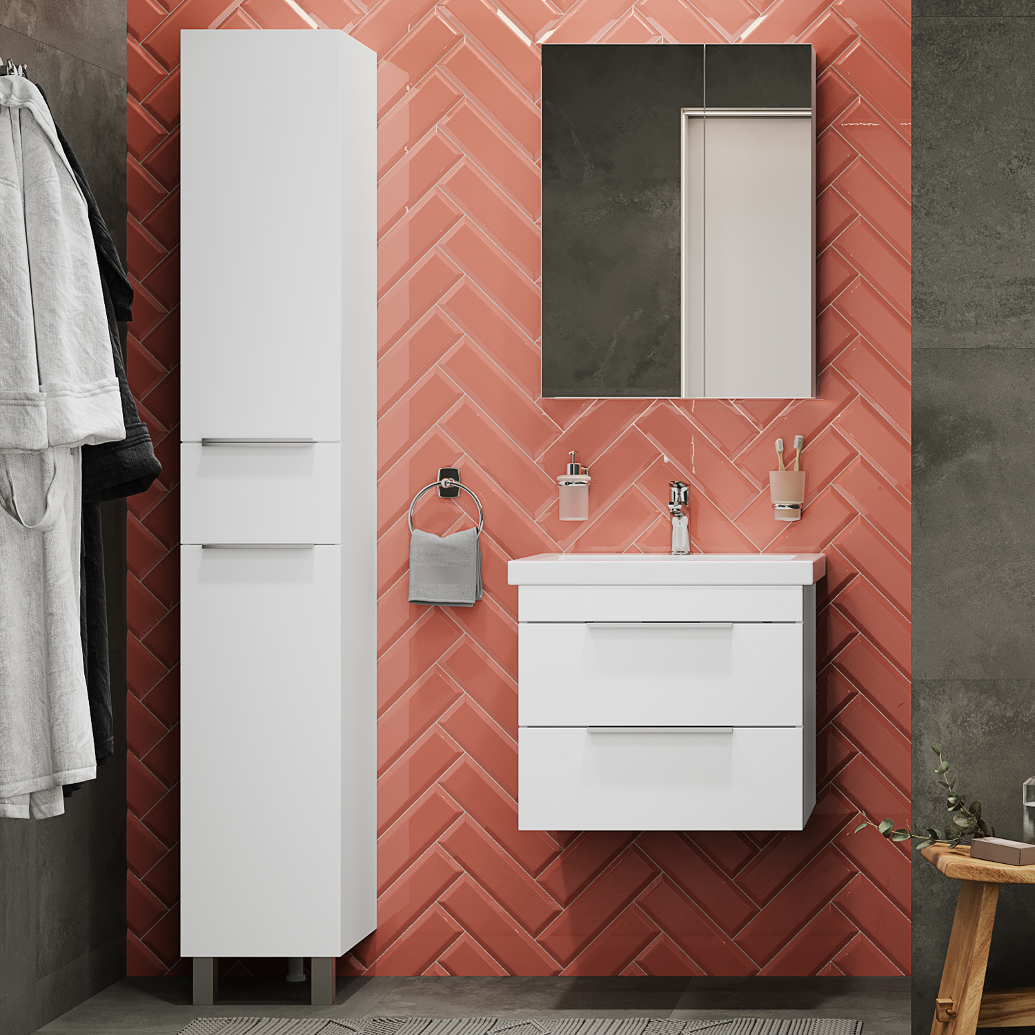 Мебель для ванной STWORKI Копенгаген 60 белая 467206 - 0