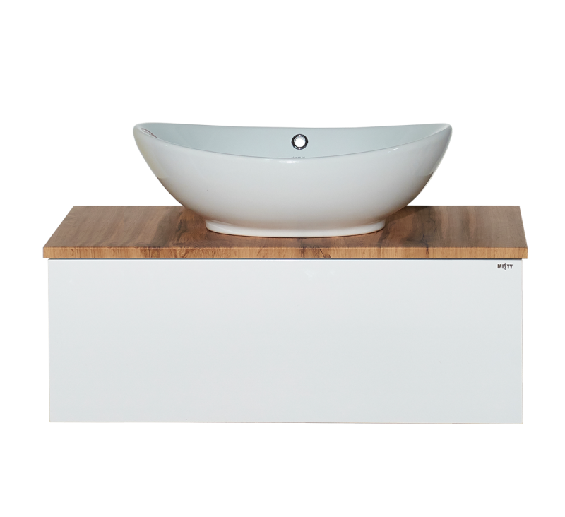 Тумба под раковину Misty Ива 80 белая - светлое дерево П-Ива-01080-951Я - 0