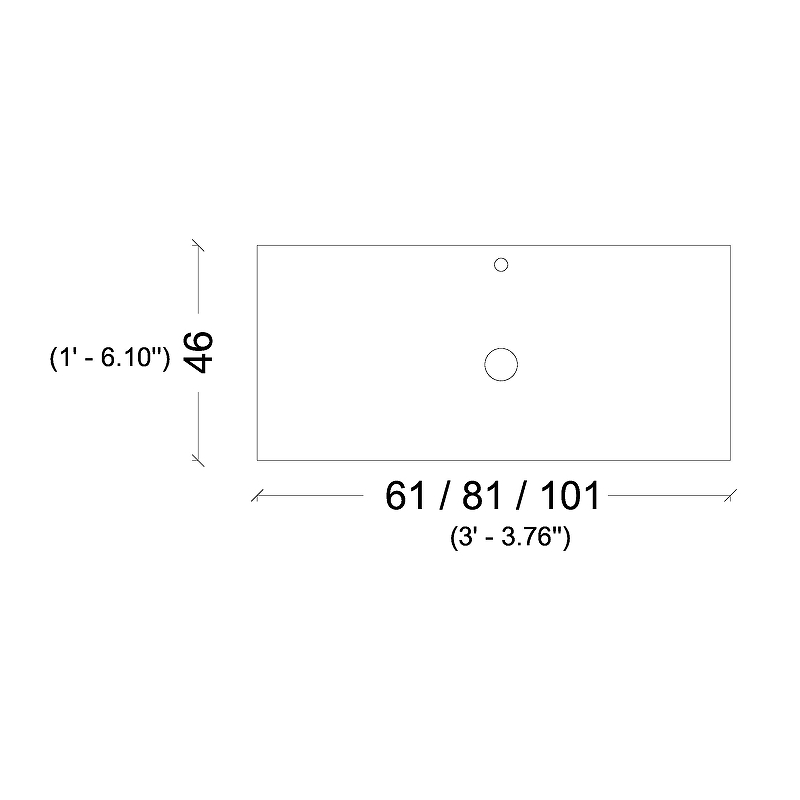 Столешница под раковину Armadi Art Vallessi 80 черный 840-080-А - 1