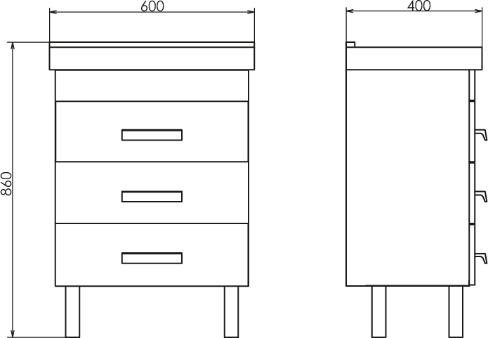 Тумба с раковиной Comforty Никосия 60Н дуб белый 00004142203 - 5