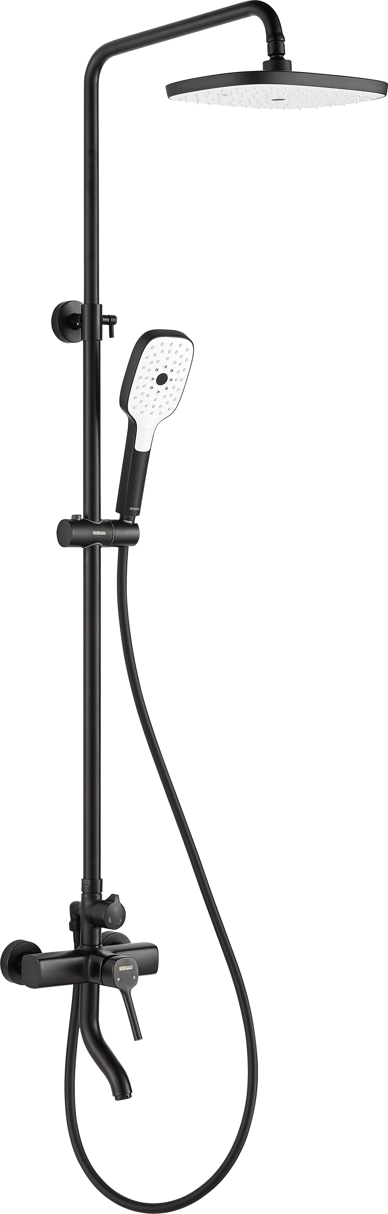 Душевая стойка STWORKI FT13196OBD со смесителем для ванны, черная матовая - 0