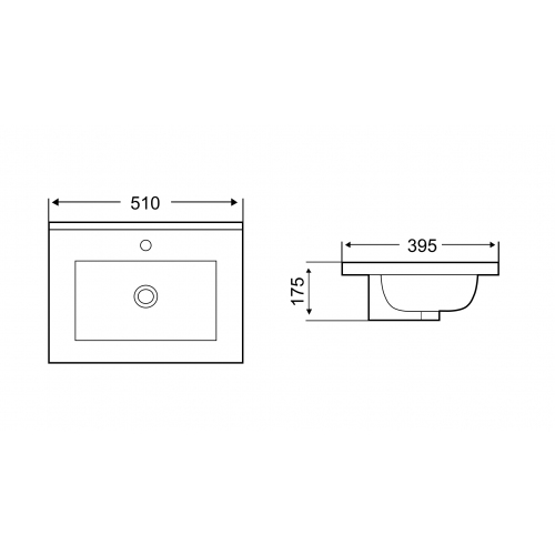 Раковина встраиваемая Weltwasser WW DEILBACH 7517- 50 51.5 белый  10000005582 - 1