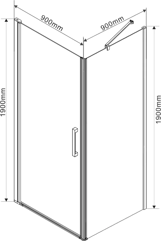 Душевая дверь Vincea Orta 90 черная стекло прозрачное VDP-1O900CLB - 2