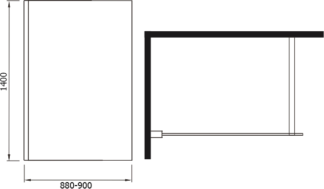 Шторка на ванну Weltwasser WW100 100G1-90х150 хром  10000001227 - 1