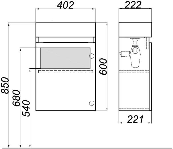 Тумба с раковиной Aqwella Leon MP 40 дуб сонома - 6