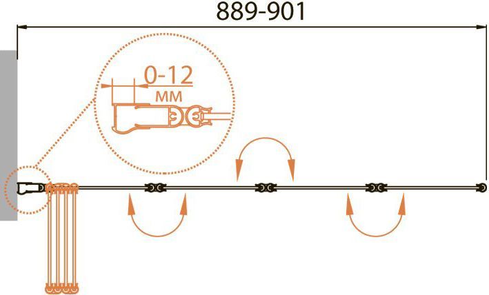 Шторка на ванну Cezares Relax V-4-90/140-P-Bi-L стекло punto RELAX-V-4-90/140-P-Bi-L - 2