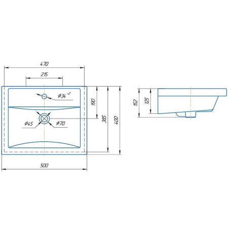 Тумба с раковиной Misty Фостер 50 белая глянцевая УТ000010037 - 3