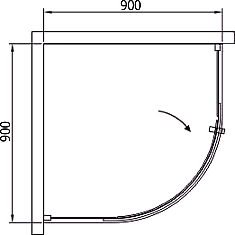 Душевой уголок Black&White Stellar Wind S301 90х90 3019090 - 3
