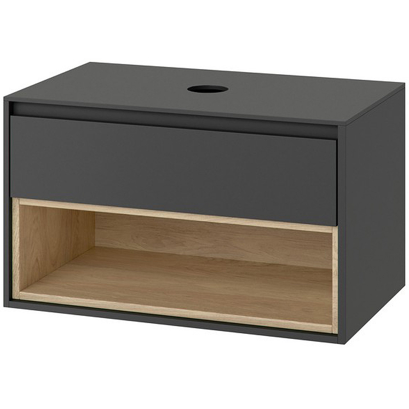 Тумба под накладную раковину Excellent Tuto 80 серый - светлое дерево  MLEX.0102.800.GRBL - 0