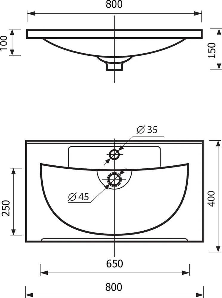 Тумба с раковиной Misty Лейла 80 белый - 4