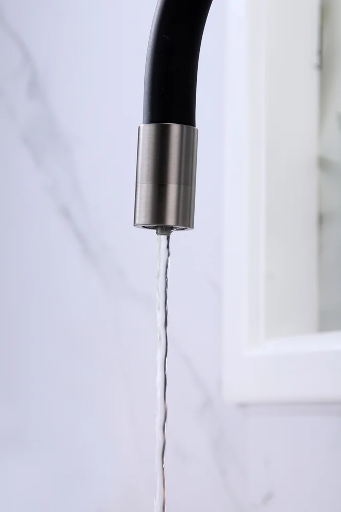 Смеситель для кухни Paulmark Salix с гибким изливом темный хром - черный матовый Sa213419-GM - 12